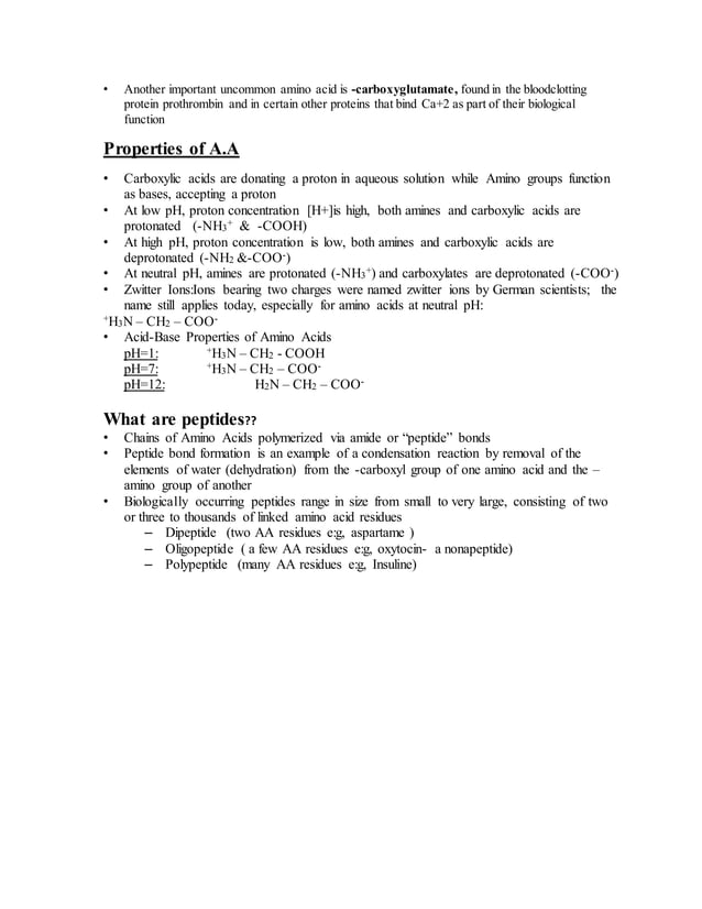 Amino acids, peptides & proteins | DOCX