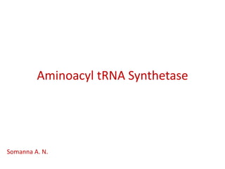 Aminoacyl tRNA Synthetase




Somanna A. N.
 