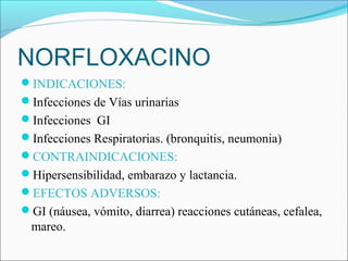 ELEQUINE (LEVOFLOXACINO)
INDICACIONES:
Infecciones de tracto respiratorio superior e inferior.
Infecciones de piel, tej...
