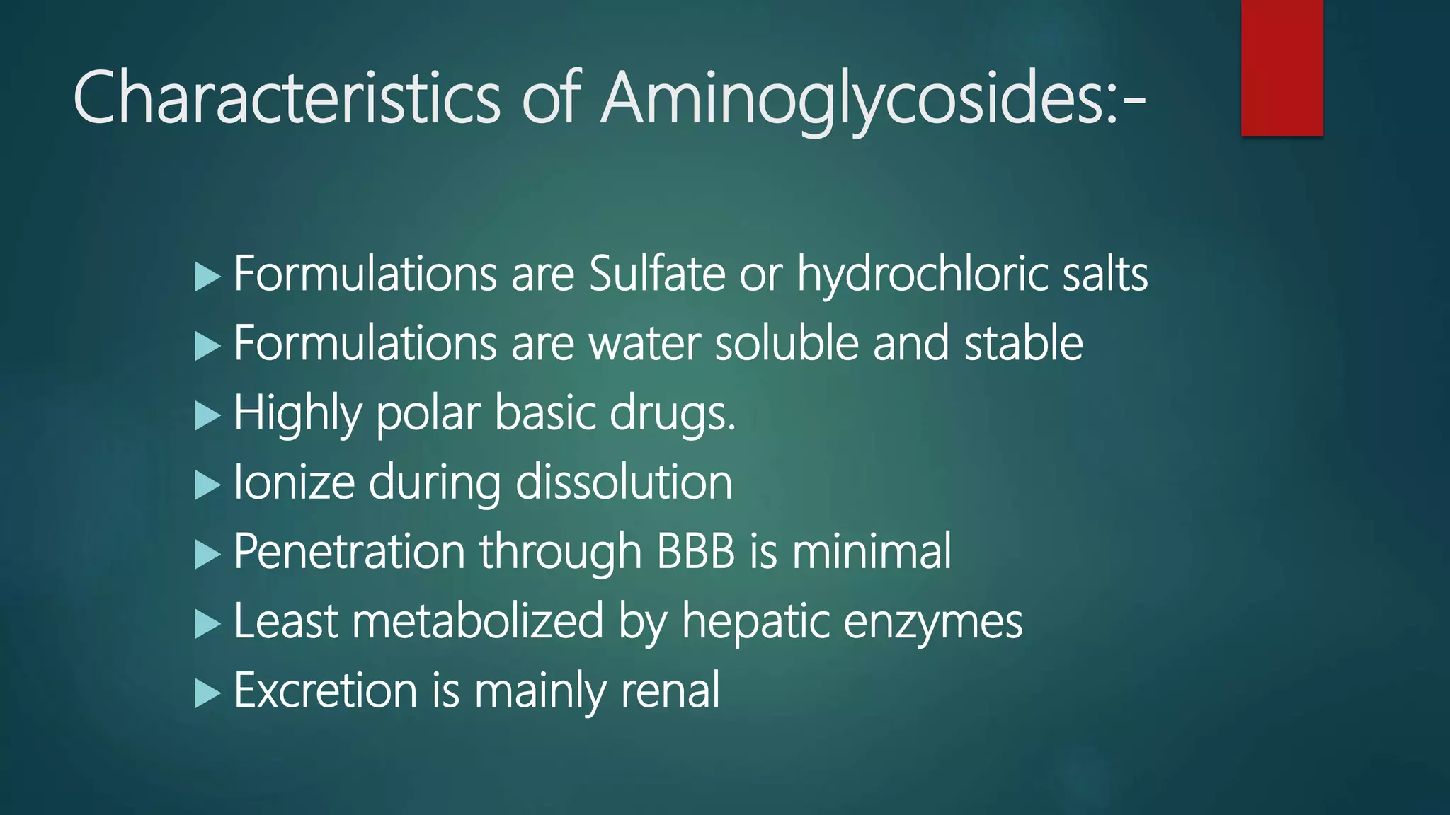 Aminoglycosides Antibiotic | PPTX | Pharmaceutical Drugs | Medical Health