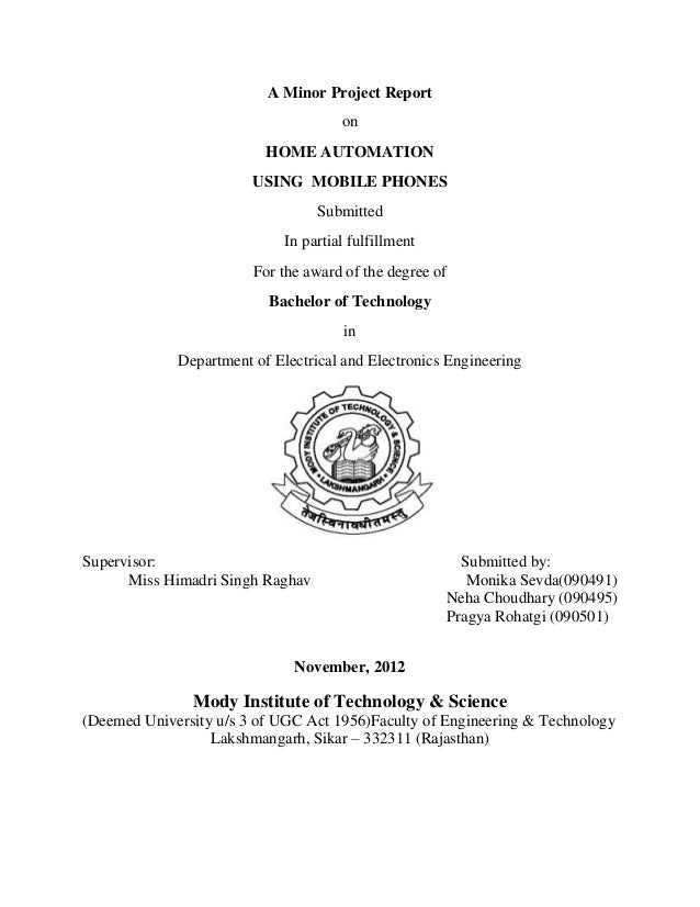 Home automation system project report pdf Home automation system project report pdf