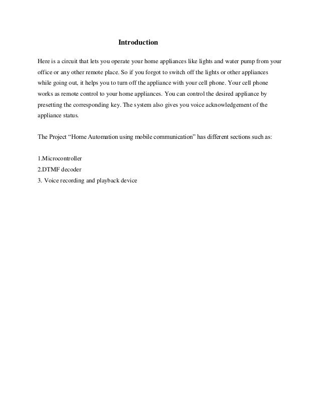 Home automation control system using dtmf telephone line project Home automation control system using dtmf telephone line project