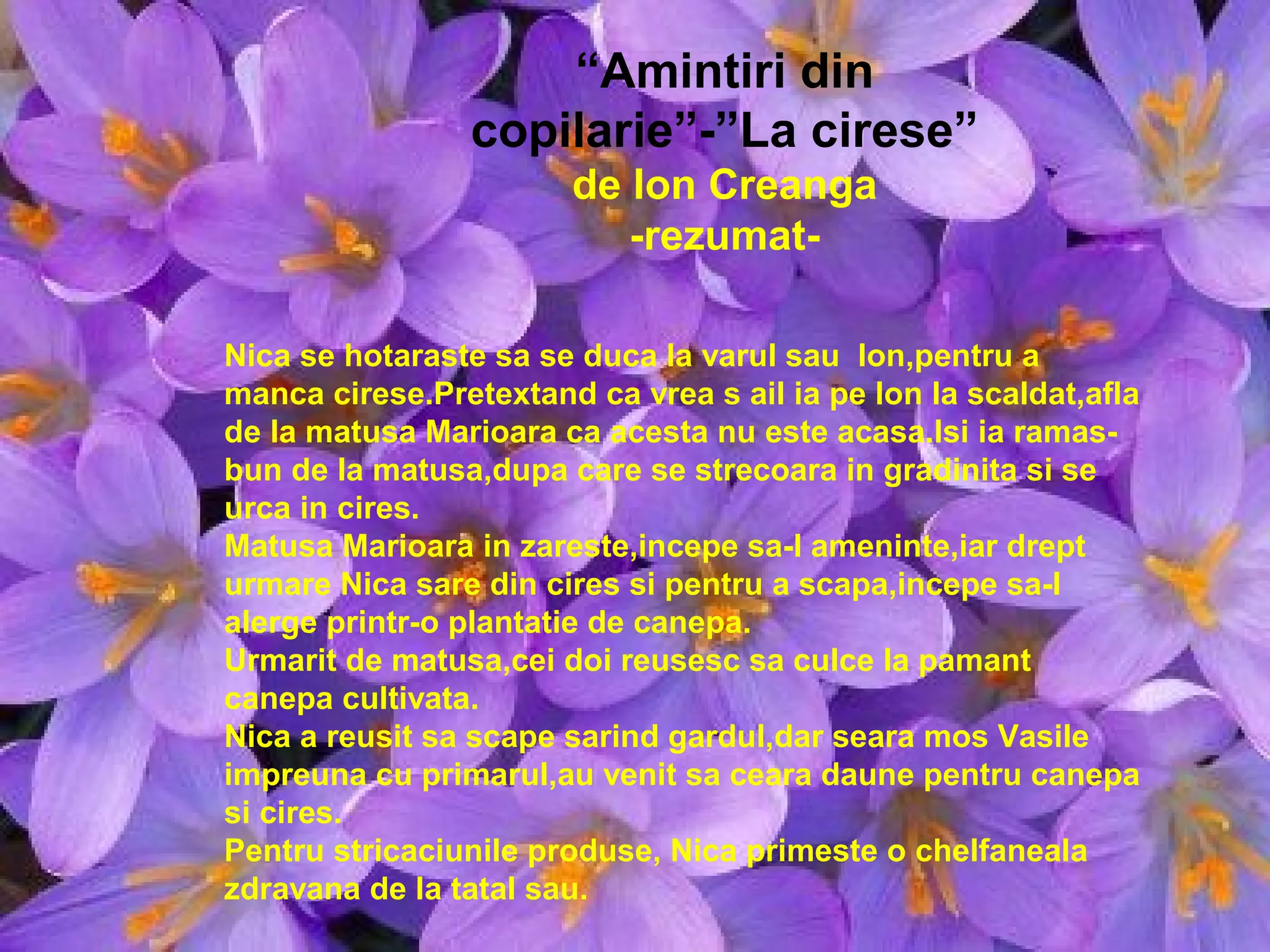 Amintiri din copilarie | PPT