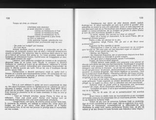 108
incepu sd cinte un cintecel:
bix""t?lTo:'.'3"?03 ls3il"
u na A Fosr
lubirea ce-ntotdeauna Este
lubirea ce-ntotdeauna Va Fi.
Aceastd lubire inseamnd a |ine minte
ce Sint cu adevdrat
Unde speranfa ingeald, adevdrurile mor,
pdstrind doar promisiunile vielii de veci.
- De unde l-aiinv6|at? am intrebat.
- Eu l-am fdcut.
Amada studiase muzica, armonia gi compozitia ani de zile.
lntenfiona sd compund cintece care sd aibd o influentl tdmdduitoare
asupra congtiinlei. Din nefericire, tata nu sprijinea deldc planul ei, aga
cd a trebuit sd lucreze fdrd gtirea lui. Cu toate acested, talentele
-ei
jlcqpeau sd infloreascd frumbs. Curind avea sd inregi.sJieze un disc:
"Cele gapte cintece ale vielii".
Lakshmi, care cdldtorea constant pe nivelele ei de constientd,
devenise ceea ce se putea numi Tdcuia, in consens cu destiriui
Sufletului ei. Ldsindu-gi'trupul sd se odihneascd, cdldtorea in zonele
superioare ale Luminii, trahsmitind prin channelinq binecuvintdri de
pace in diferite puncte ale lumli. lntr-un fel, era d truditoare tdcutd
pentru cpuza Viefii.
lntelepciunea a devenit sanctuarul mintii ei. astfel incit o
folosea cao pioartd spre transcenderea lumilor.'S'e- conectase din nou
la propria-i promisiune spiritu.ald .gi adesea comenta: "Viafa incepe
numai cu congtientizarca deplind. "
-
--***---
. intr-o zi, cum stdteam in spital, am avut o experientd de deja
vu. Am vdzut frumoasa scend cu ihtelepciunea lui Lakshmi'pe care o
vdzusem in spatiul cosmic cu mult'i ecjni in urmd, dupd MHF. M-am
simlit atit de cjoriplet. Viata era un eveniment circr.ilar bri doar un vis?
*Ai"llTHlllrgi
Rrezentul la fel ori toate coexistau in timp ca unul 9i
- Totul se intimpld simultan, spuse Pisica, in timp ce eu
reflectam. Totul, poti crede asta? Numai cind fnteteoi cum se
acordeazd in stru mbniu I fizic poti avea experienle similta nb.
r - Dragd Pisicd, i-am spus, de cind te cuhosc ai fost Tiria mea,
ln momente de indoiali, am addstat la sufletul tdu. Chiar dacd am
invdlat, am. -lrgit gi am vdzut, chiar daci pdream sd fi inleles
instrirmentul fizic, tu tot md mai provoci in privihta asta in momeirtele
cel mai ciudate.
109
- intotdeauna mai rdmin de aftat destule detalil.Jqpjige.
Androov,roi.'AiGiul expticatiite pe care le-ai primit la g.coald? Sint
';A;;dYAi;
t; hivetulli caVe siht adevdrate. Ceeh ce este.'important sd
;;id;;;bpei-i eite ae ce Plenitudinea vine dinspr.e qorp.ul Suflet,_de ce
';i;'i;-;;-;;i;i'eiotionat, de ce invdldm sd'gindim in afara Sinetui
si ium de vin'e Dumnbzeu laolaltd in carne'
in carne, repetai. Dar carnea nu-i doar un vehicul'/
- iioir cd e huiai un instrumenl, fu de acord Pisica ' $tii ce
in seam n d c"u vi niu t ace sia?
Pentru a afla, am afirmat cd nu gtiu'
--Aigistis.'strigd Pisica. Hai, pe aici e de fdcut ceva
ailtrenament.
Auoustus isi fdcu aparitia gi spuse:'_
deiiopeiirea a cbea"ce'esie un instrument ne va conduce
snre funciiiii.-Stii care e,ste cel mai important organ al corpului?
' lnima, mlam gindit mai intii. Nu.
- Mintea, am rdsPuns.
- Nu. rdspunse Auqustus , dar ttn asemenea rdspuns te-ar face
probabit sd ireci'clasa cu coronild in gcolile voastre'r.- -
; Am sfiJi sputl o micd pove|te, spuse Frumusetea'
inceou. oe ionul ei blind obi$nuit:
- b1fiar5-aiiin,-toate pdIile unei pergoane s-au-adunat se
discute caie dintre ele edte cea mai-impofantq..lmpldtogatiin a{og9.n!1
soecificd, achii spuserd: "Noi sintem cei mai importan!. Daca no.t ne.
.rbtraaem, veli reinine in intuneric - nu vd veli mai vedea drumul 9t nt.ct
nu vX veti ad'si locul." Si plecard - ldsind persoana In lntunenc' urecntte
';;;;";i:';; aceeasi diSqahia' 'Noi fac'em tegdtura cu sunetele-' Fdrd
ioi nu o'uteti auzi vocile fiinteilor." Plecard 9i urechile, dar trupul ramase.
'Fiin:d";;;iia pncia 9i Celeiane organe,'ficare din ele crezind plin de
aroodntd cd era cel nai imqortant-"'-'-"'-Silr-tnp-ce ie cehau, Suflarea vielii incepu sd se retragd din
acea oeisoand.'Toate organele se simlird devitalizate gi.Incepura Sa
Spioitiu. te ruoii ni p"teca. Esti cu adevdrat cea mai importantd!
r""r-' E'uilarei iietii Ie poatri primi Fi transcende prin terminalul
receDtor din creier. Acolo Dumnezeu devine Dumnezeu-om''----'-.-lncreOiOitt
am spus. O sd le spun aceastd poveste profesorilor
mei de la facultate.
f -Nt; nu td asta. Or sd te exmatriculeze! md avertizd
Augustus-"m
intors la carfile mele de neuroanatomie 9i.am constatat
cd functiiie ireieiutui eia pr'ezentate intr-un mod foarte primitiv. Nicdieri
nu se rfientiona Suflarea Vietii."- -- V;Um sE qtru-Cum 6e armoniza.suflarea Vielii cu anatomia'
Asa cd m-lh concbntrat $i m-am rugat. latd ce rugdclune mi-a venit:
"Doamne al Universului, conecteazd-md 9i calauzegte-ma .spre
Realitatea ta astfel incit, pentru perfectarea sinelui rye^u,.s.a..gtlu.sa
iubesc ai sd dau Sineluiiritoate formele sale Adevdrul Celui Ve$nlc'"
 