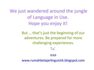 Language Inuse Language in Use | PPT