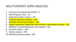 Aminullah assagaf multivariate data analysis 19 feb 2021 | PPTX