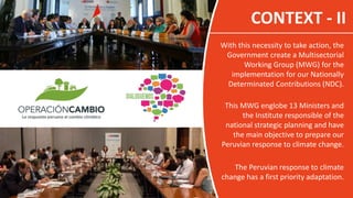 CONTEXT - II
With this necessity to take action, the
Government create a Multisectorial
Working Group (MWG) for the
implem...