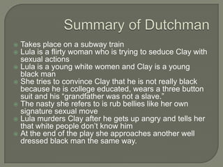 Facts about the Play Last play under his birth name LeRoi Jones He was in the process of becoming a black nationalistThe play won an Obie Award