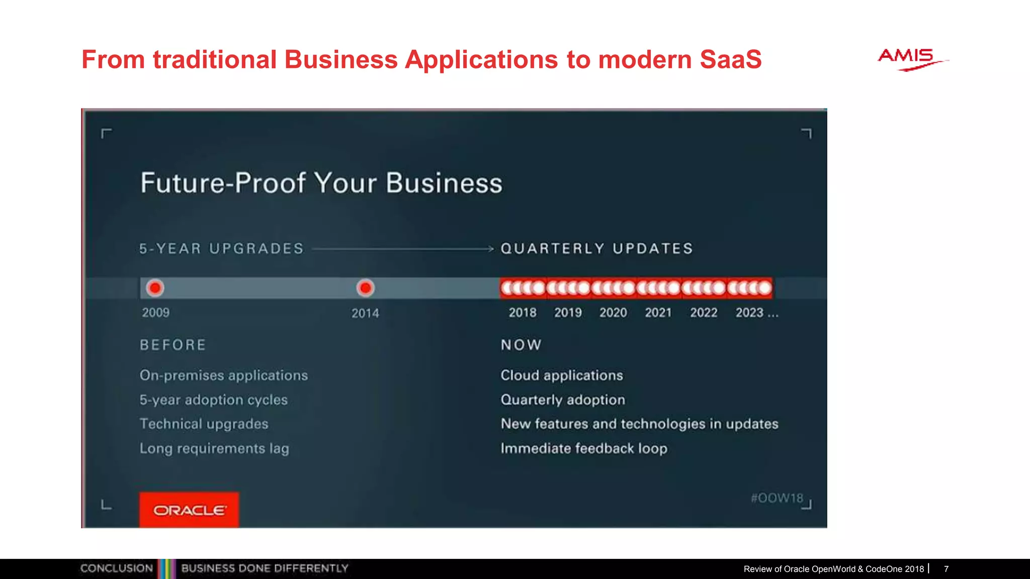 From traditional Business Applications to modern SaaS
Review of Oracle OpenWorld & CodeOne 2018 7
 