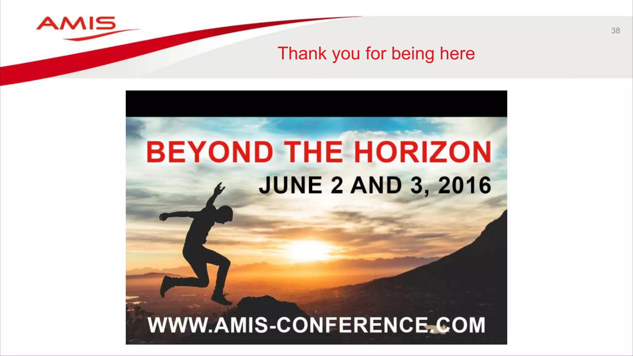 38
Thank you for being here
 