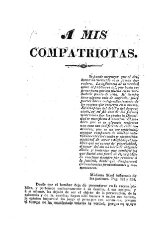 José de Ballivian: A mis compatriotas por Jose de Ballivian. 1840.