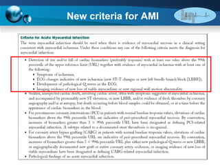 New criteria for AMI 