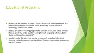 Learning Resources Library Examples Topics Library as a learning resources......... | PPTX
