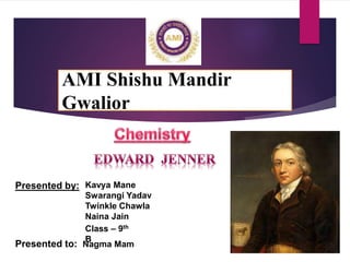 AMI Shishu Mandir
Gwalior
Presented by: Kavya Mane
Swarangi Yadav
Twinkle Chawla
Naina Jain
Class – 9th
B
Presented to: Nagma Mam
 