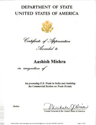 Aashish Mishra, aash.mishra@nyu.edu and ashmishra@aol.com, UN Index 10031967, April 2019 Page 11 of 26
 