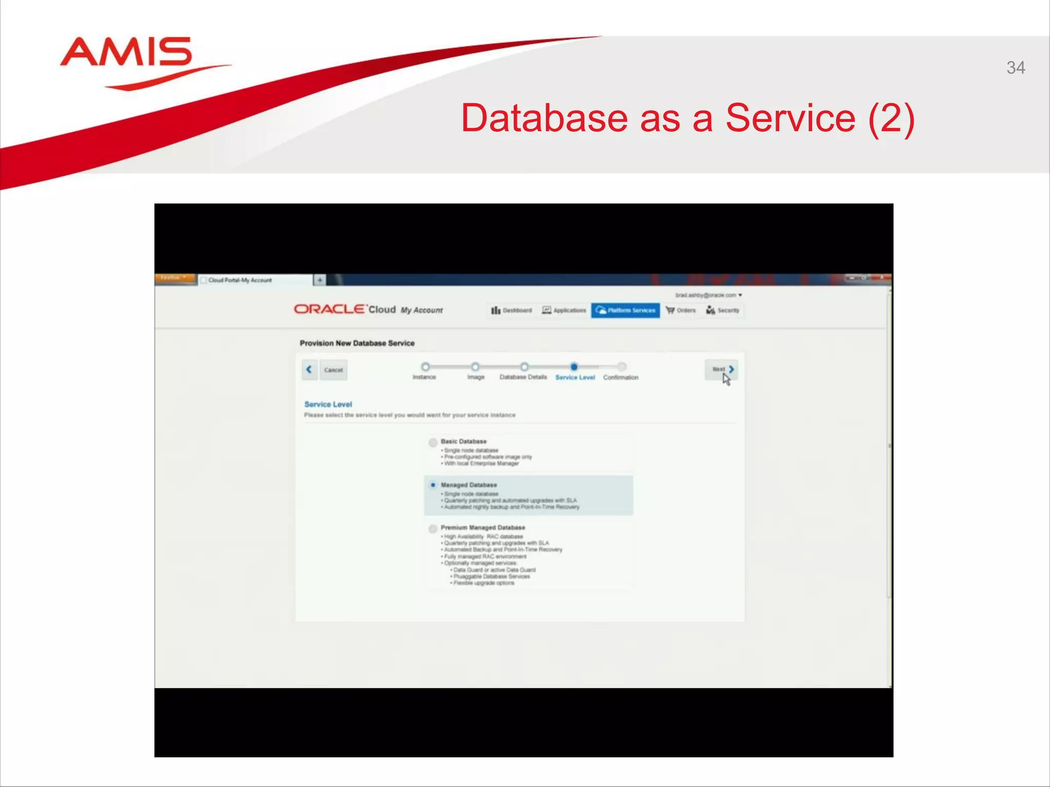 34
Database as a Service (2)
 