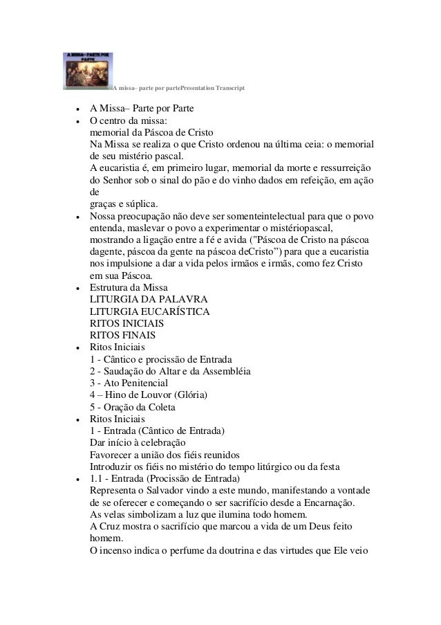 A Missa Parte Por Parte Pdf A missa parte por parte