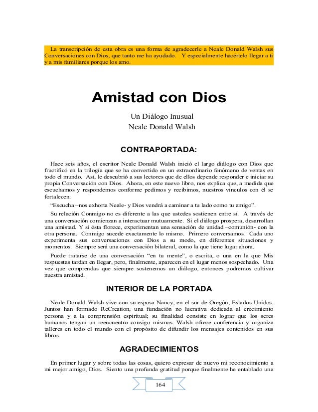 Amistad con dios 2 neale donald walsch -bwv 186