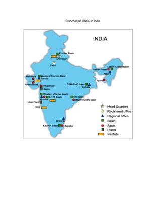 Branches of ONGC in India
 
