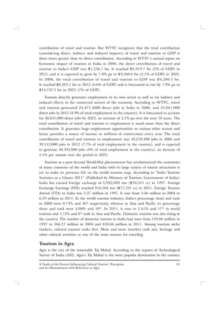 A Study of the Factors Influencing Cultural Tourists’ Perception and ...