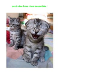 avoir des fous rires ensemble...   