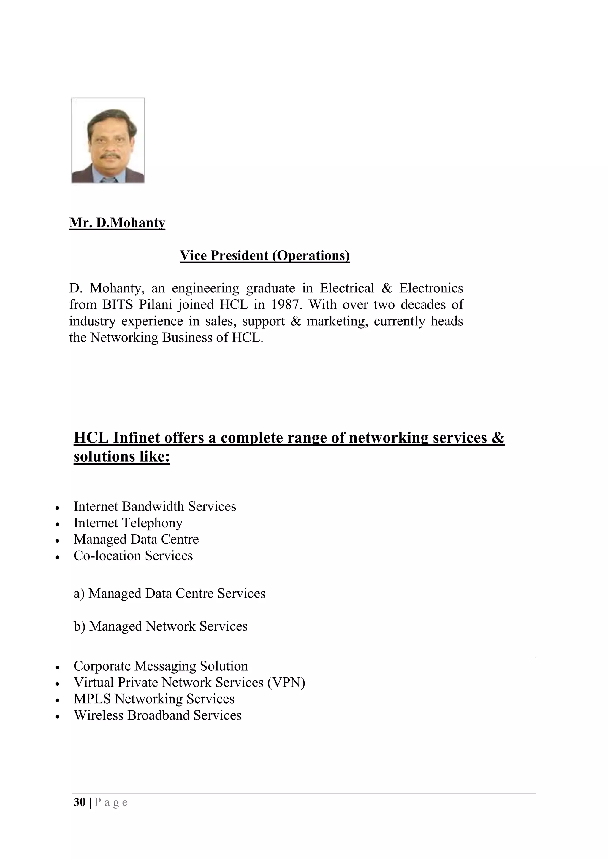 Amit mishra live project report on hcl infinet ltd.