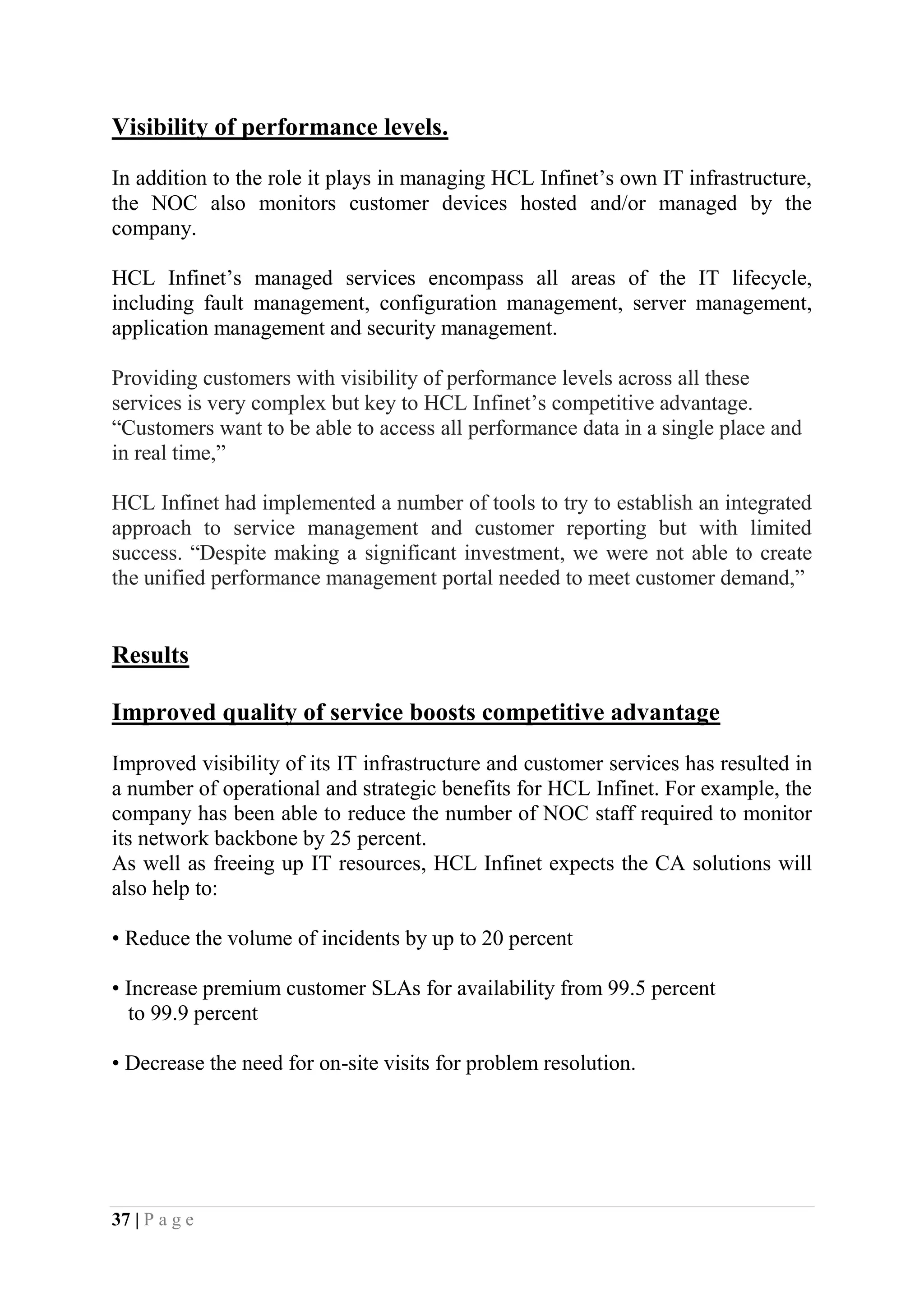 Amit mishra live project report on hcl infinet ltd.