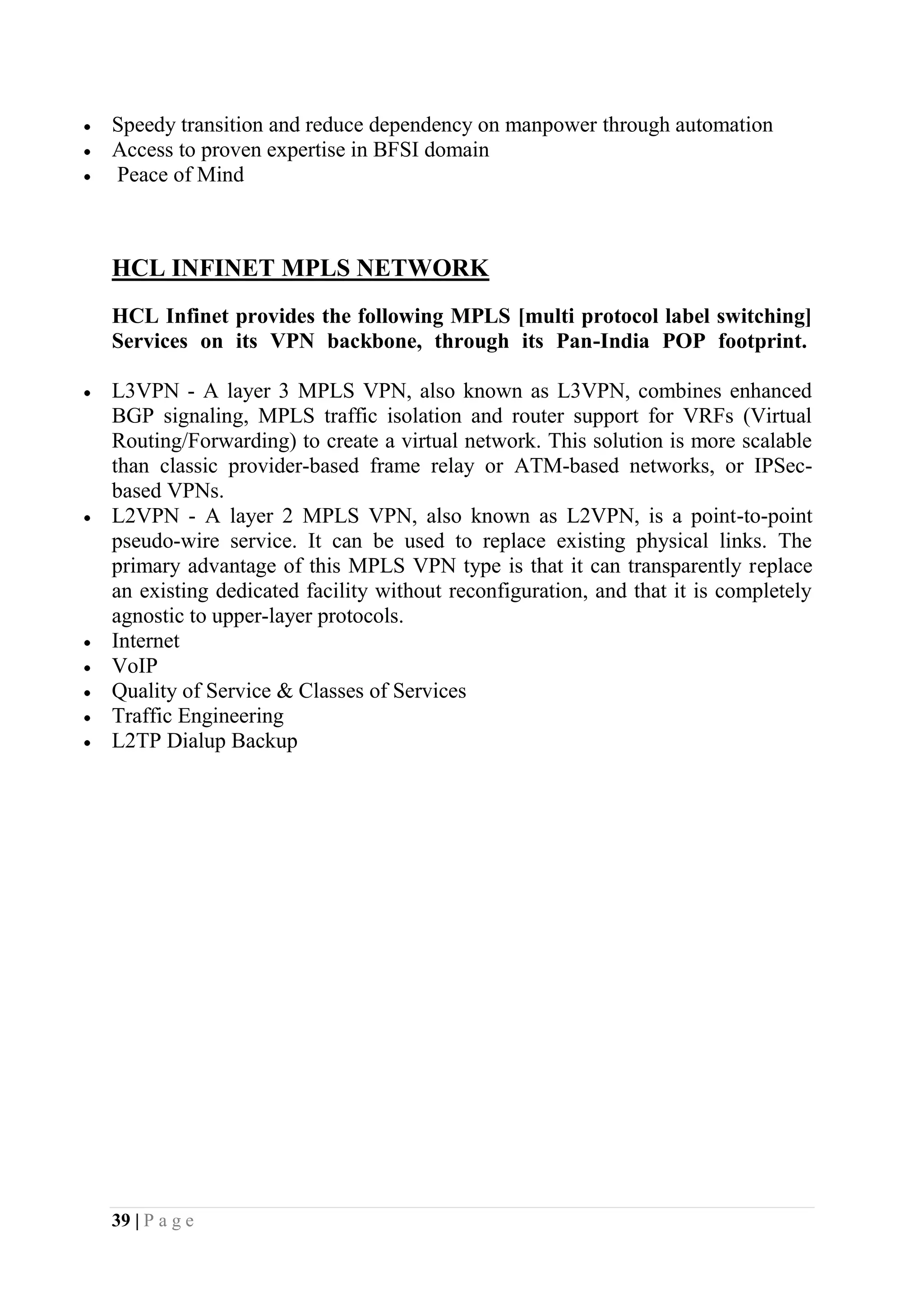 Amit mishra live project report on hcl infinet ltd.