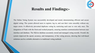 Secure and Efficient Online Voting System Using Python Flask and SQLite ...