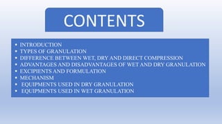 GRANULATION AND EQUIPMENTS DETAIL BY AMIT KUMAR | PPTX