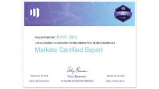 Amit's certifications