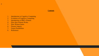 Cognitive Computing : IBM Watson | PPTX