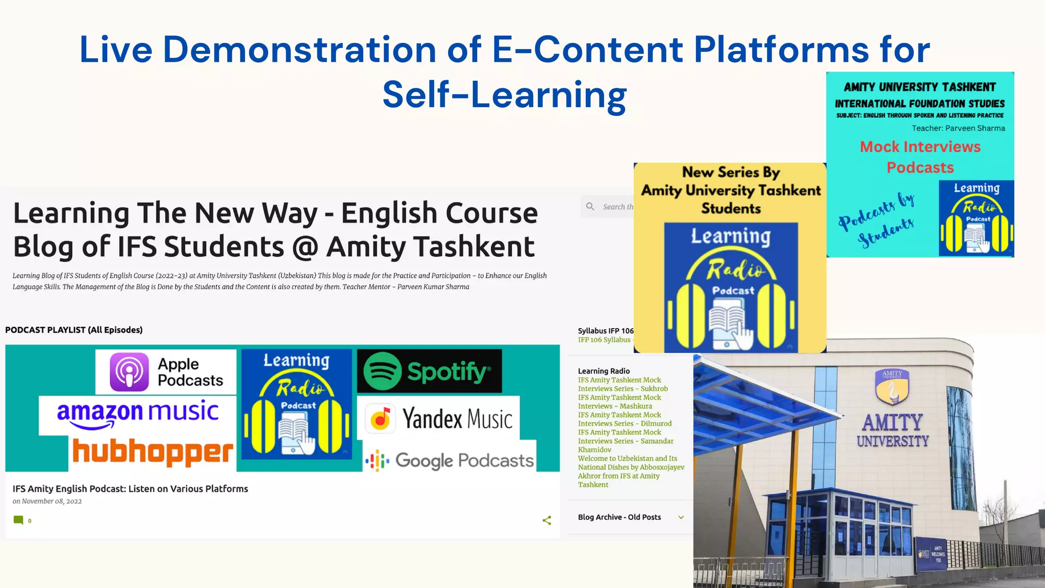 Session on PodMOOCs - AMITY University and AIU FDP 13 June 