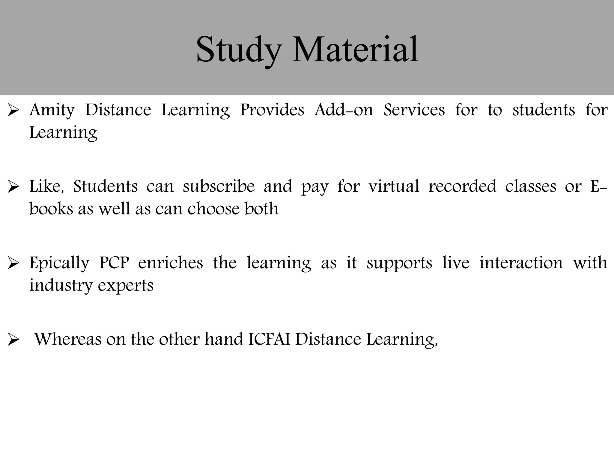 Amity distance learning vs icfai distance learning | PPTX