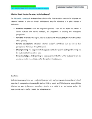 Distance Education Ba English Guide.pdf From Books to Careers- The Value of BA English.pdf