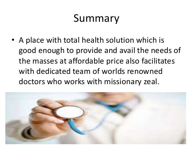 Multispeciality hospital thesis synopsis picture