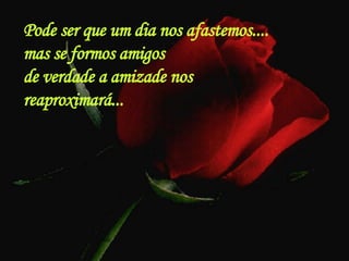 Pode ser que um dia nos afastemos.... mas se formos amigos de verdade a amizade nos  reaproximará... 