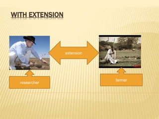 WITH EXTENSION
extension
researcher
farmer