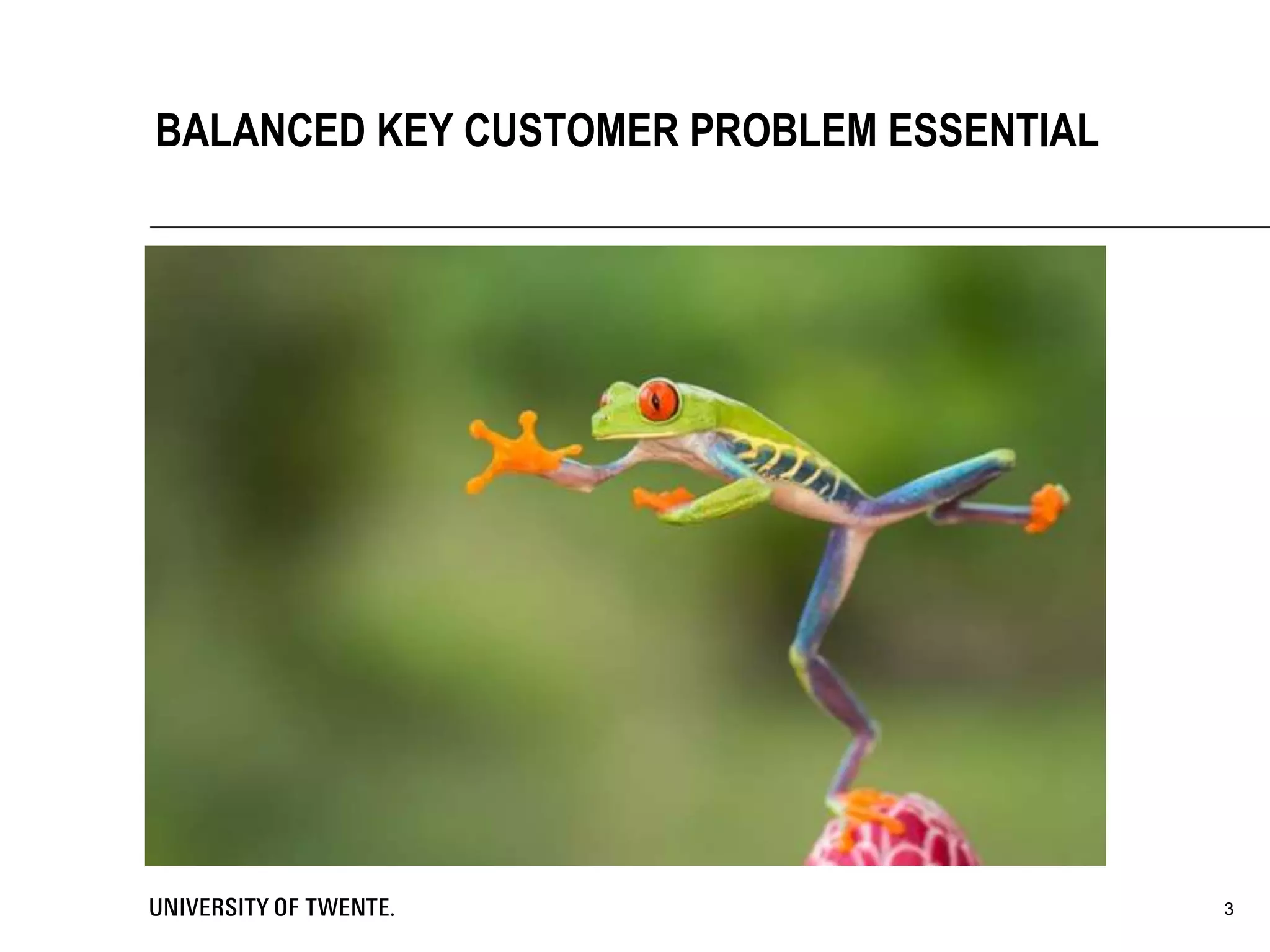 3
BALANCED KEY CUSTOMER PROBLEM ESSENTIAL
 