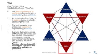 Values Based Ba Formlation Business Analysis basics - Based on BABOK V3.0 | PDF
