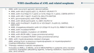 WHO classification of AML and related neoplasms
 