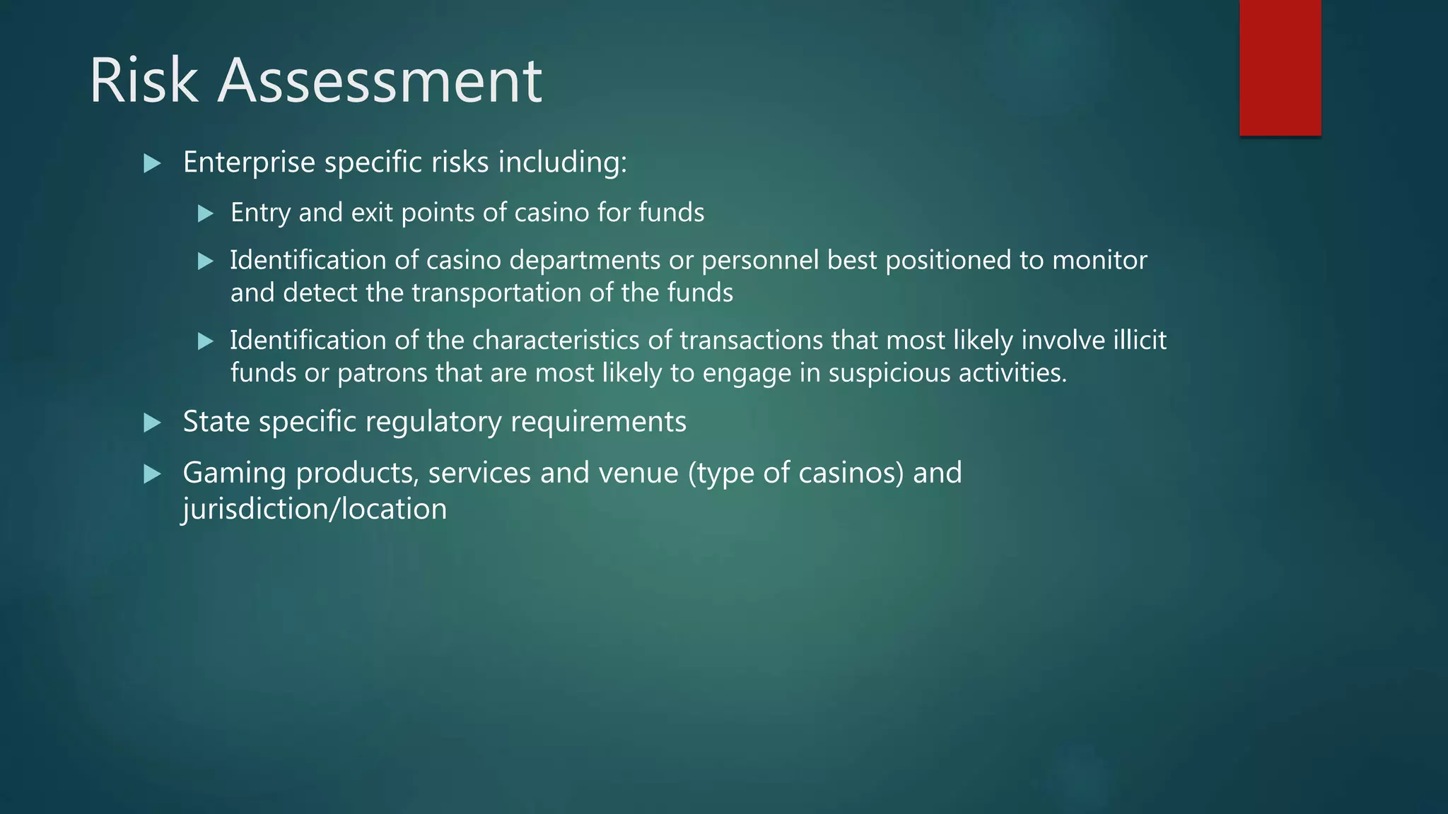 Reputation Risk Casino AML BSA - GAMING INDUSTRY | PPTX