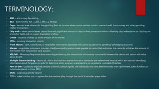 AML BSA - GAMING INDUSTRY | PPTX