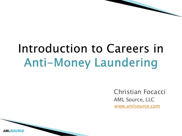 Introduction To Careers In Anti Money Laundering Aml