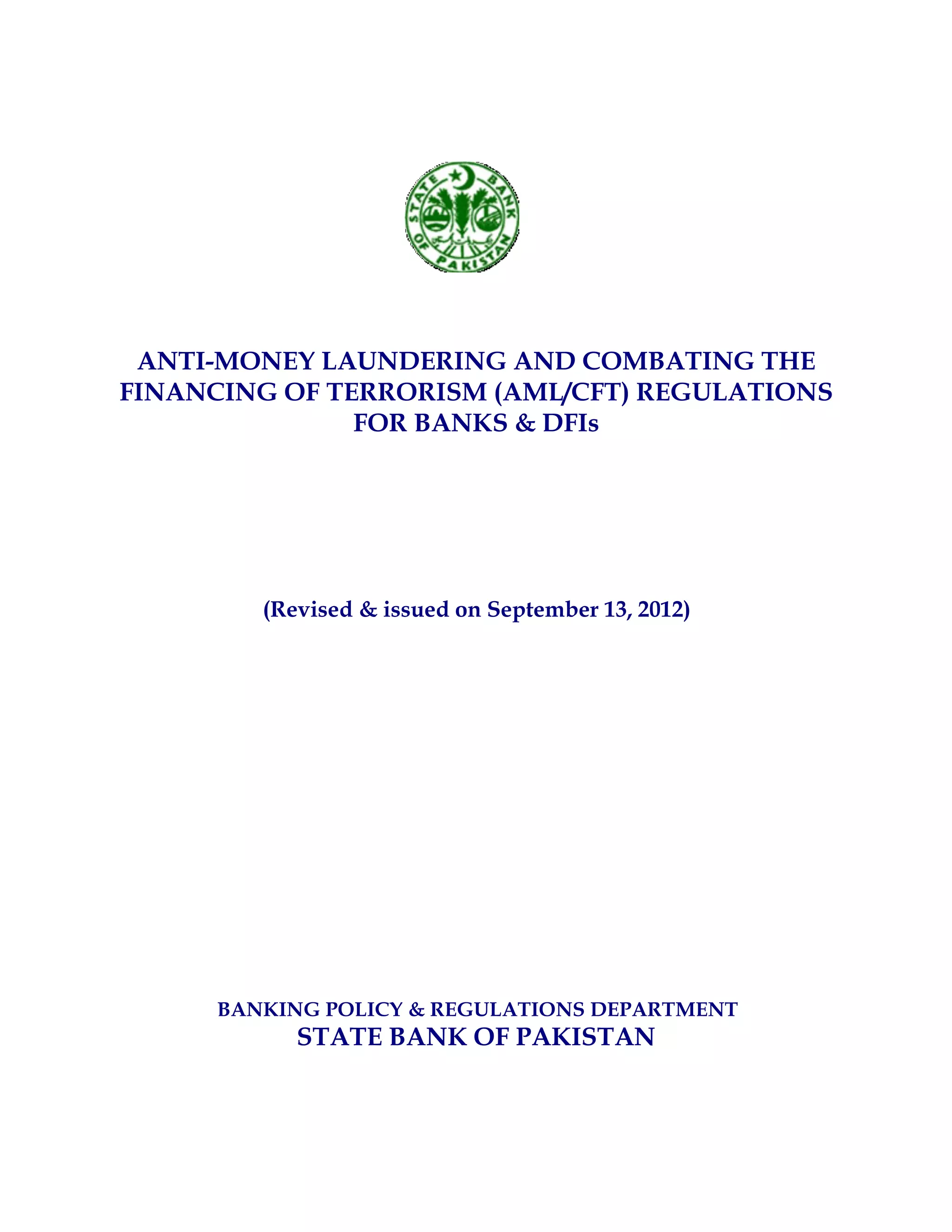 Anti money laundering and combating the financing of terrorism (AML/CFT ...