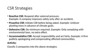 Defensive Csr Approach AM Lecture 2 CSR (3).pptx strategic management csr | PPTX