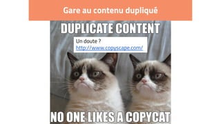 Gare au contenu dupliqué
Un doute ?
http://www.copyscape.com/
 