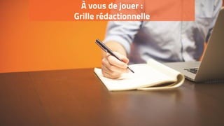 À vous de jouer :
Grille rédactionnelle
 