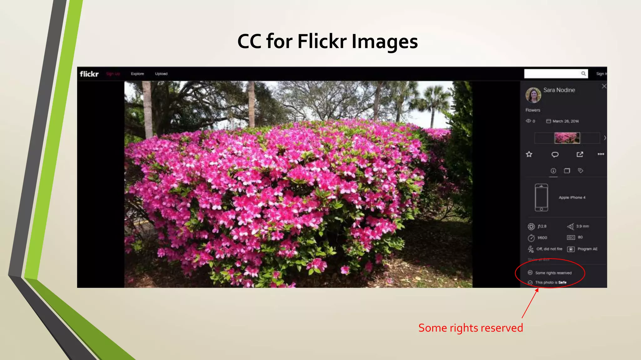 Some rights reserved
CC for Flickr Images
 