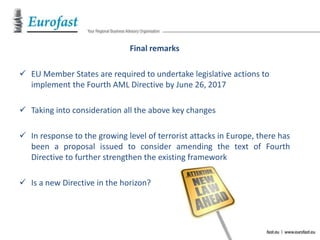 FOURTH ANTI MONEY LAUNDERING DIRECTIVE (EU) 2015/849’’ | PPTX
